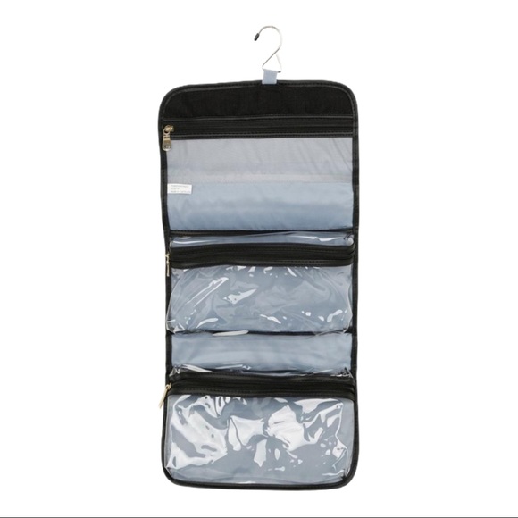 Modella 3D Painted Blooms Valet Hanging Cosmetic Travel Bag NWT - Picture 3 of 11